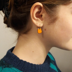 Boucles d'oreilles carrées orange