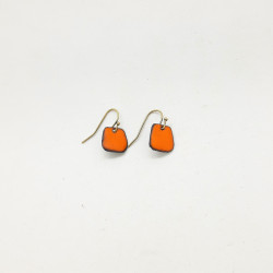 Boucles d'oreilles carrées orange