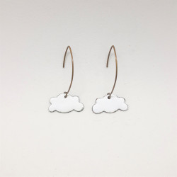 Boucles d'oreilles nuages blancs
